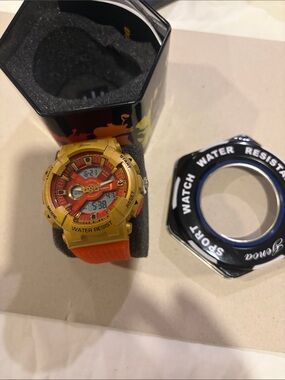 Yellow & Orange Sport Digital-Analog Watch